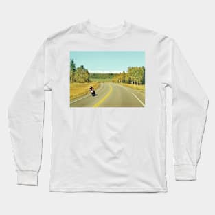 Motorcycle road trip journey in Turner Valley, Alberta, Canada. Long Sleeve T-Shirt